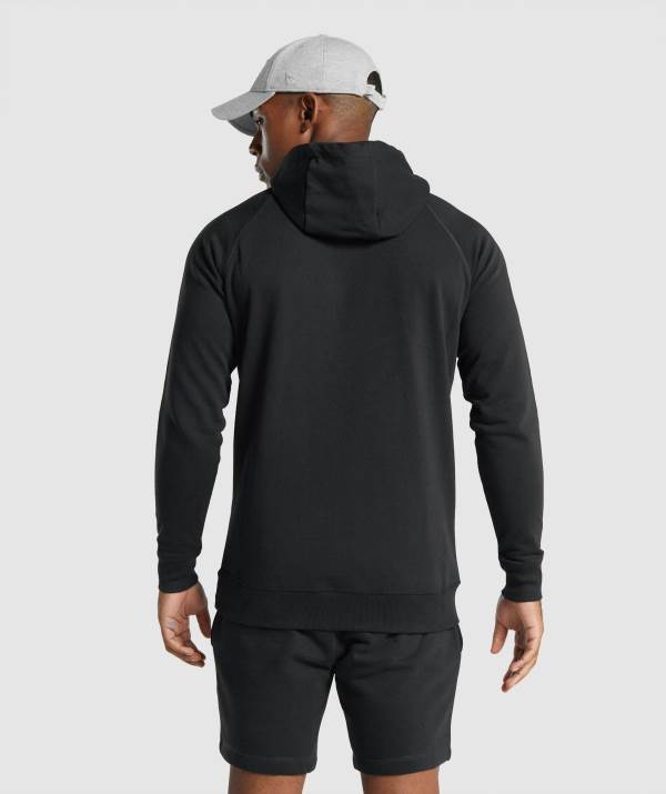 Panske Mikiny S Kapucňou Gymshark Crest Čierne | IE8240759